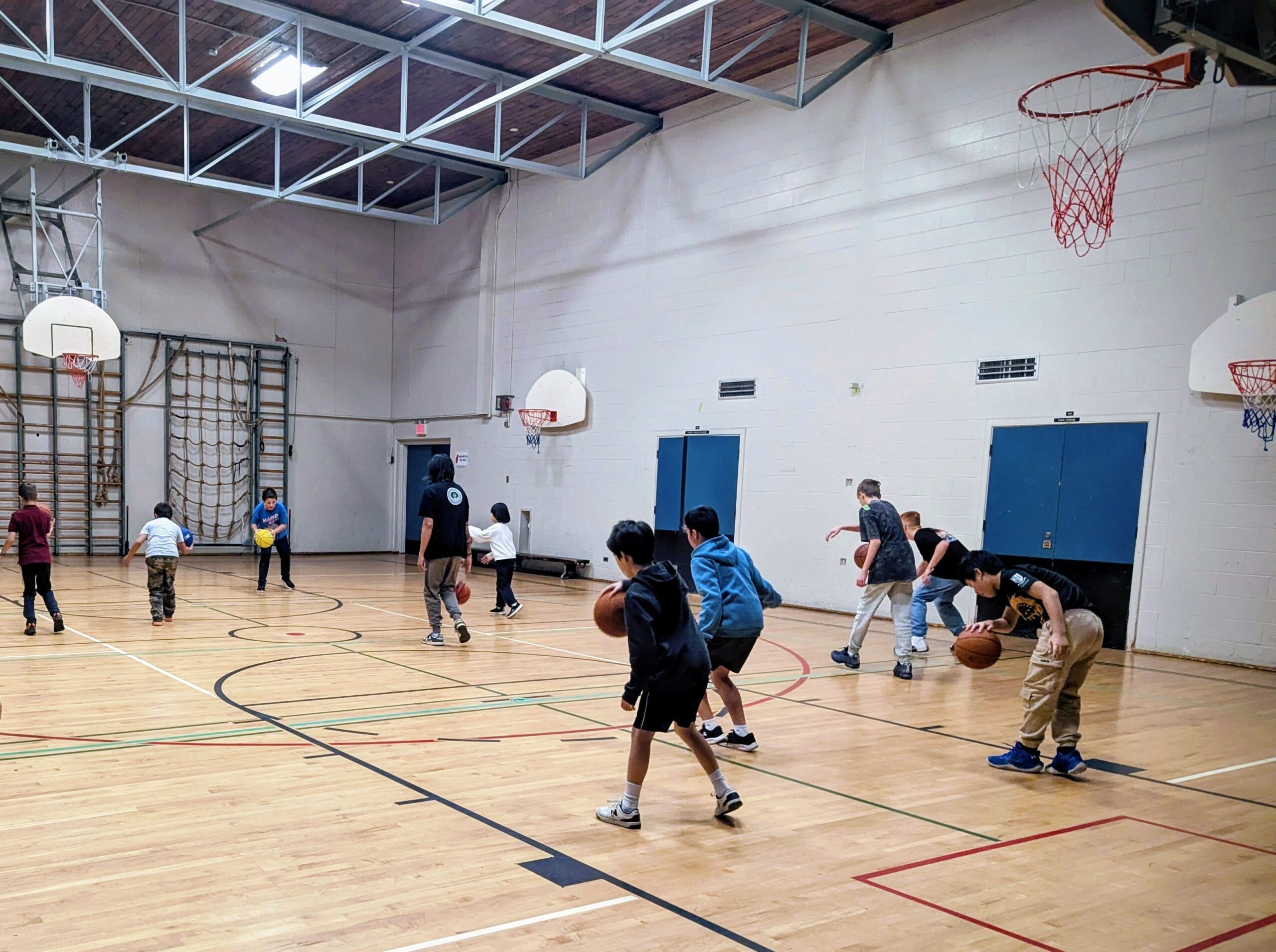 Basketball afterschool program. shooting, dribbling and passing