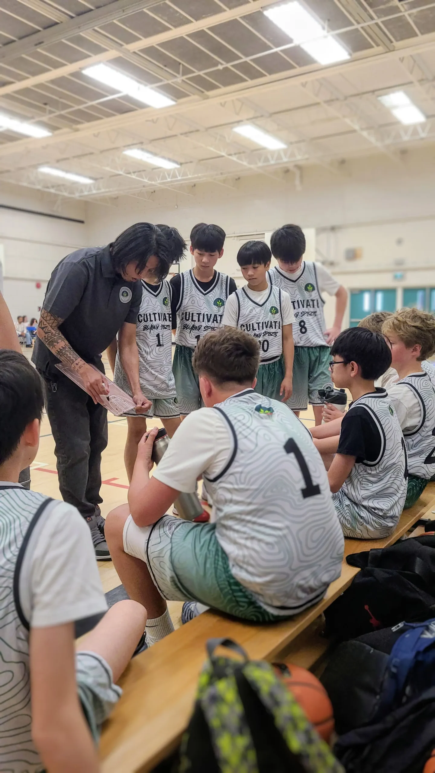 Basketball Huddle club team AAU